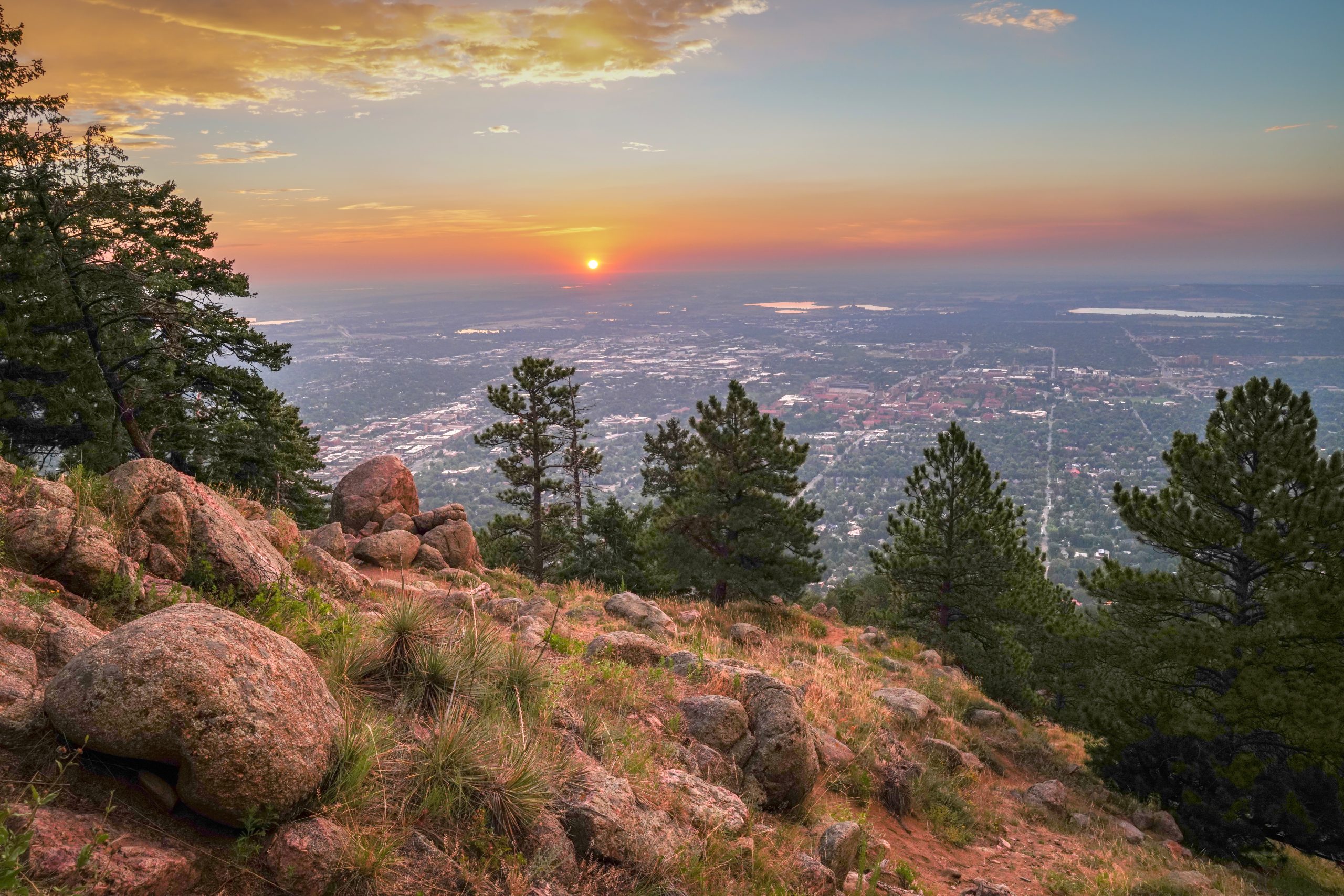 Boulder, Colorado at sunset